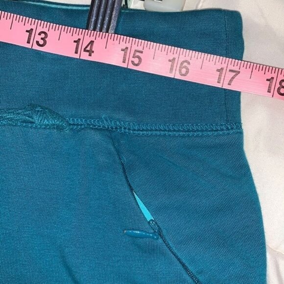 Athletic Works Womens Teal Capri Sweatpants Size L Drawstring Waist Cotton Blend - Picture 9 of 10